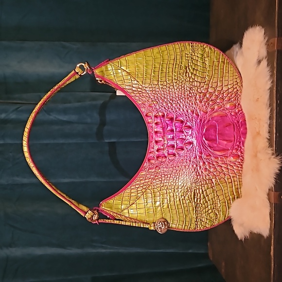NWT BRAHMIN Bekka from Melbourne Collection Shoulder Bag in Rare Ombre Limeade - Picture 3 of 7